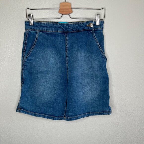 Hell Bunny Womens High Waisted Retro Pinup Denim Shorts Size Medium - Picture 11 of 11